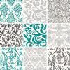 Mixed pack of 9 designs in Teal and light and dark grey 